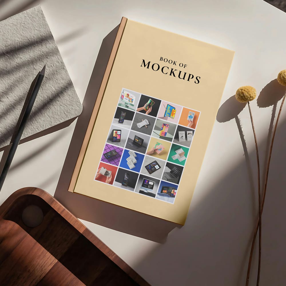 Free Book Title Mockup PSD