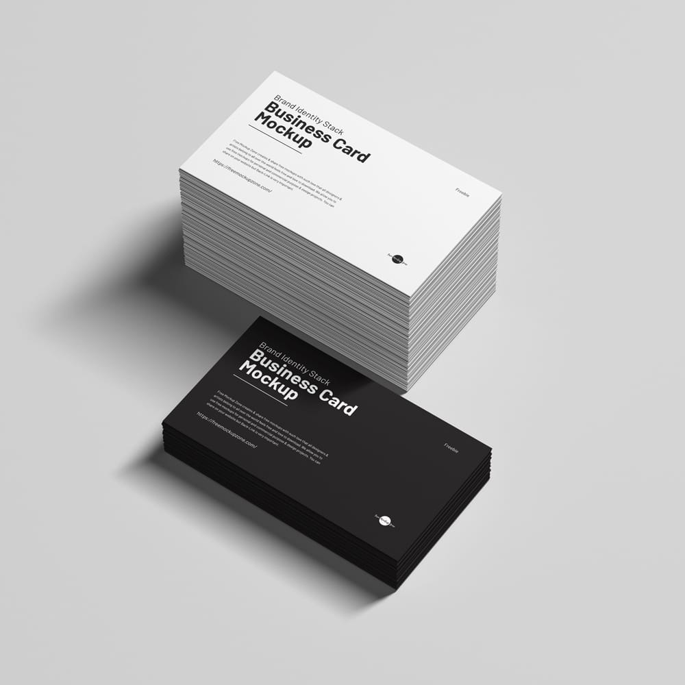 Free Brand Identity Stack Business Card Mockup PSD