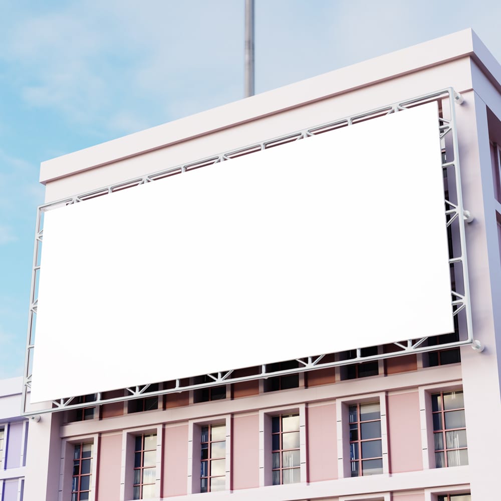 Free Building Advertisement Billboard Mockup PSD