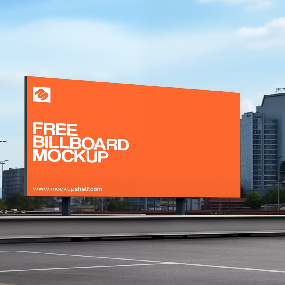 Free City Skyline Billboard Mockup PSD