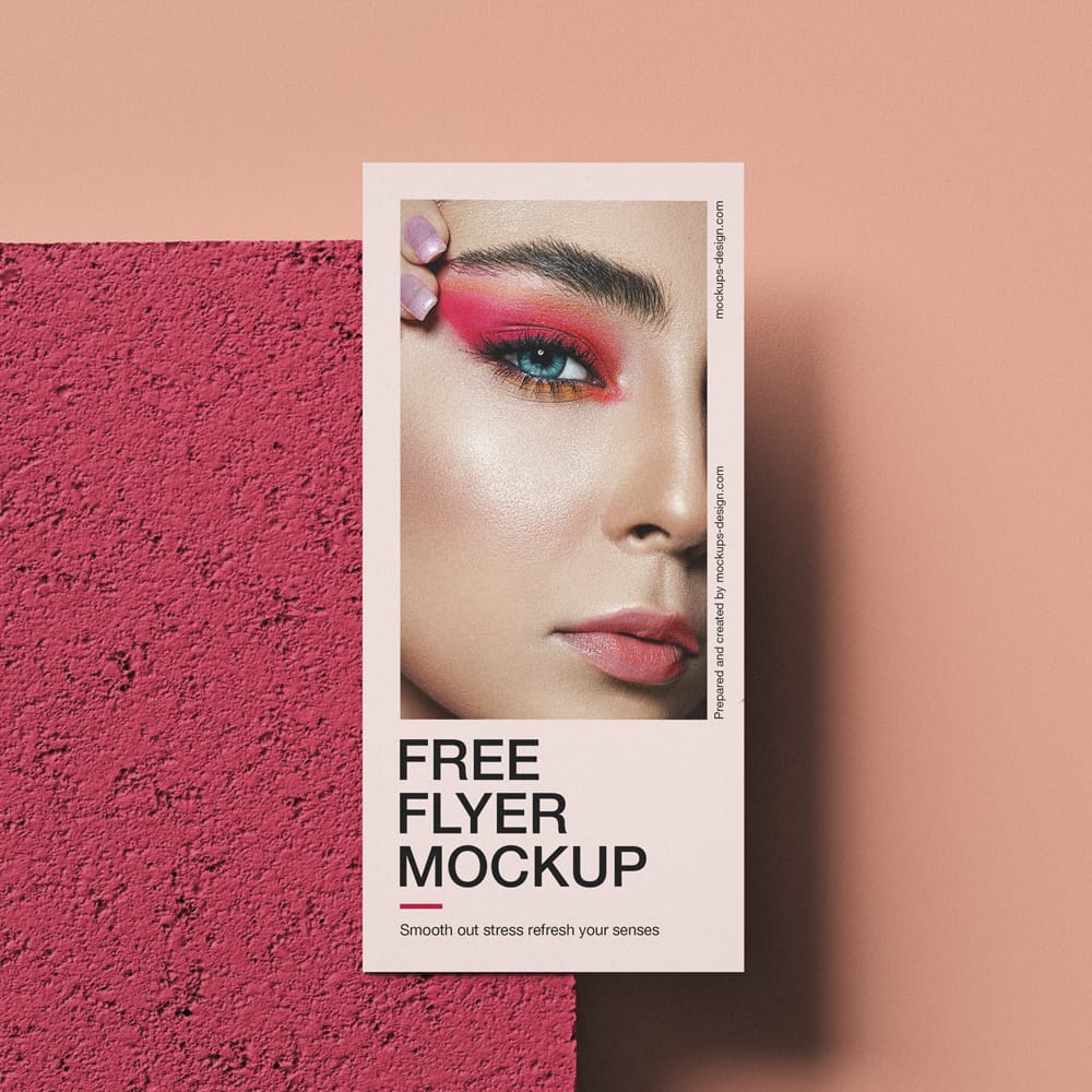 Free DL Flyer on Stone Tile Mockup PSD