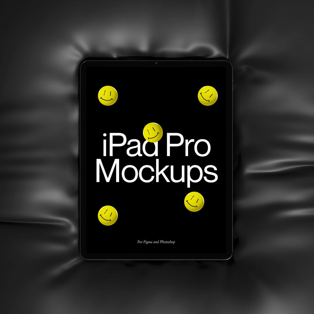 Free Dark and Minimalist iPad Pro Mockup PSD