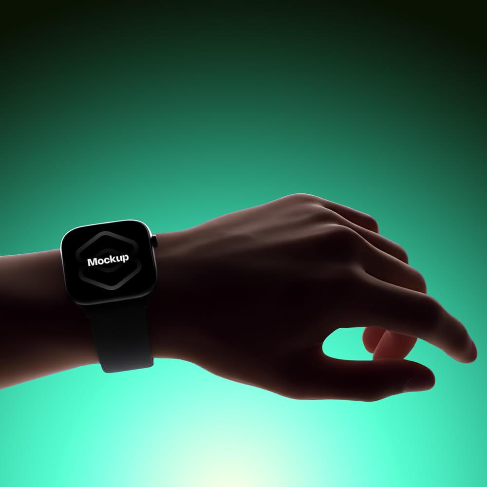 Free Dark and Moody Smartwatch Mockup PSD