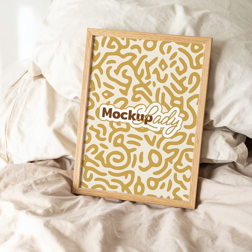 Free Decorative Frame Mockup in Minimalist Interior PSD