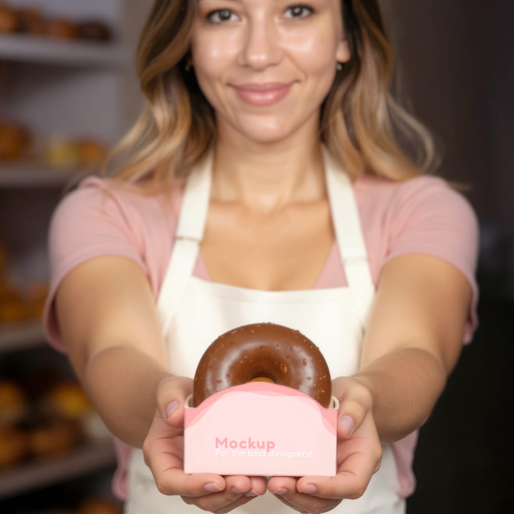 Free Donut Packing Mockup PSD