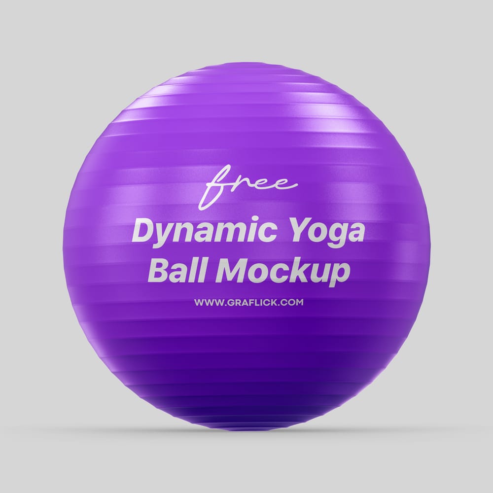 Free Dynamic Yoga Ball Mockup PSD