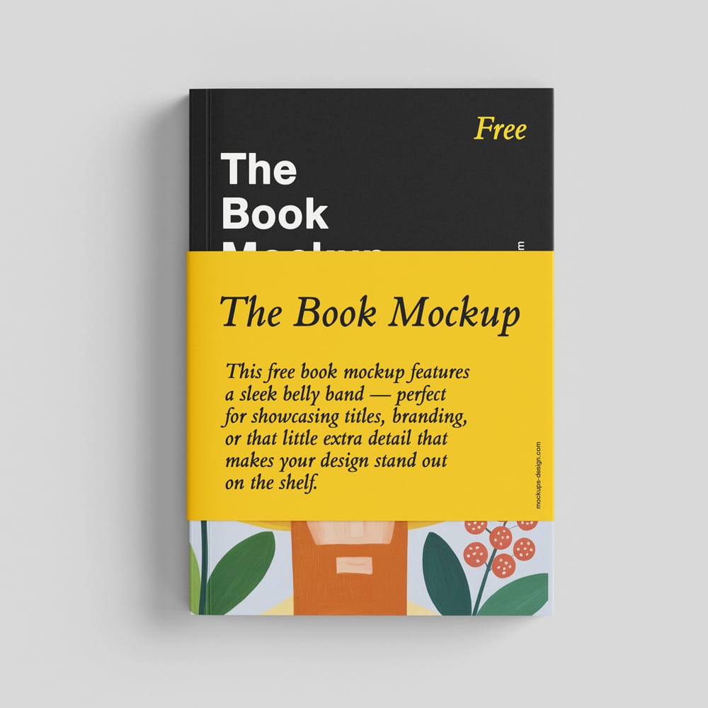 Free Elegant Belly Band Book Mockup PSD
