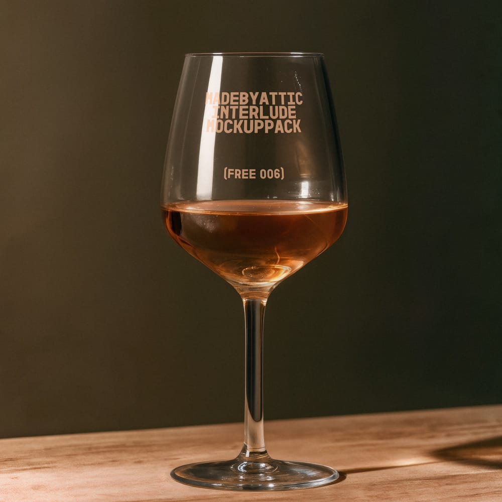 Free Elegant Wine Glass Mockup PSD