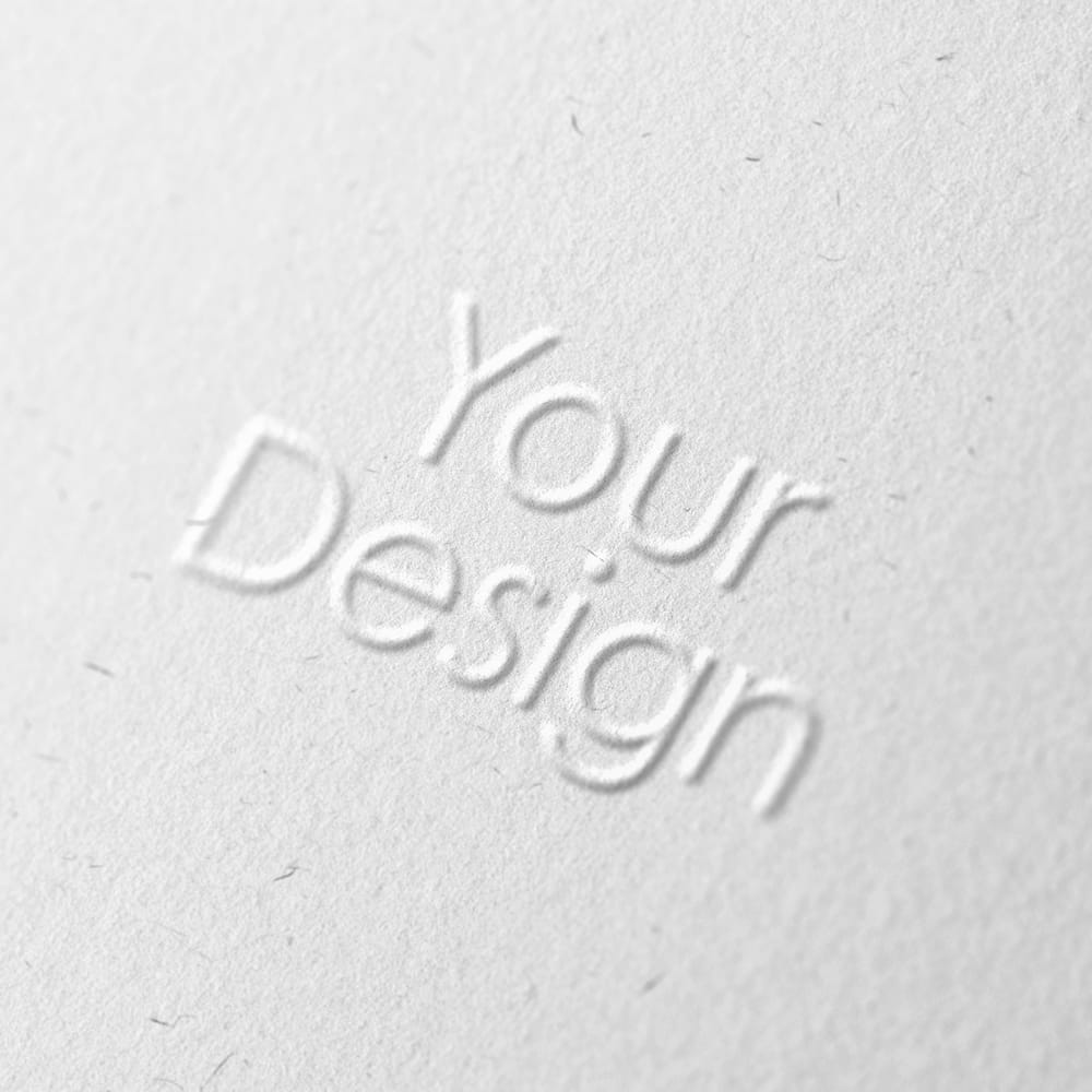 Free Embossed Paper Close-Up Mockup PSD