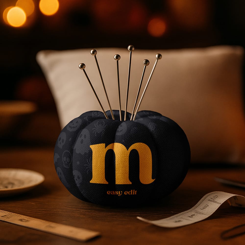 Free Fabric Pumpkin Mockup Template PSD
