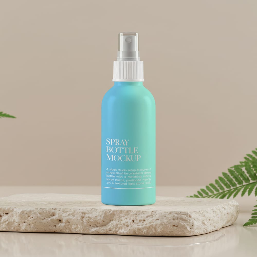 Free Facial Toner Spray Bottle Mockup PSD