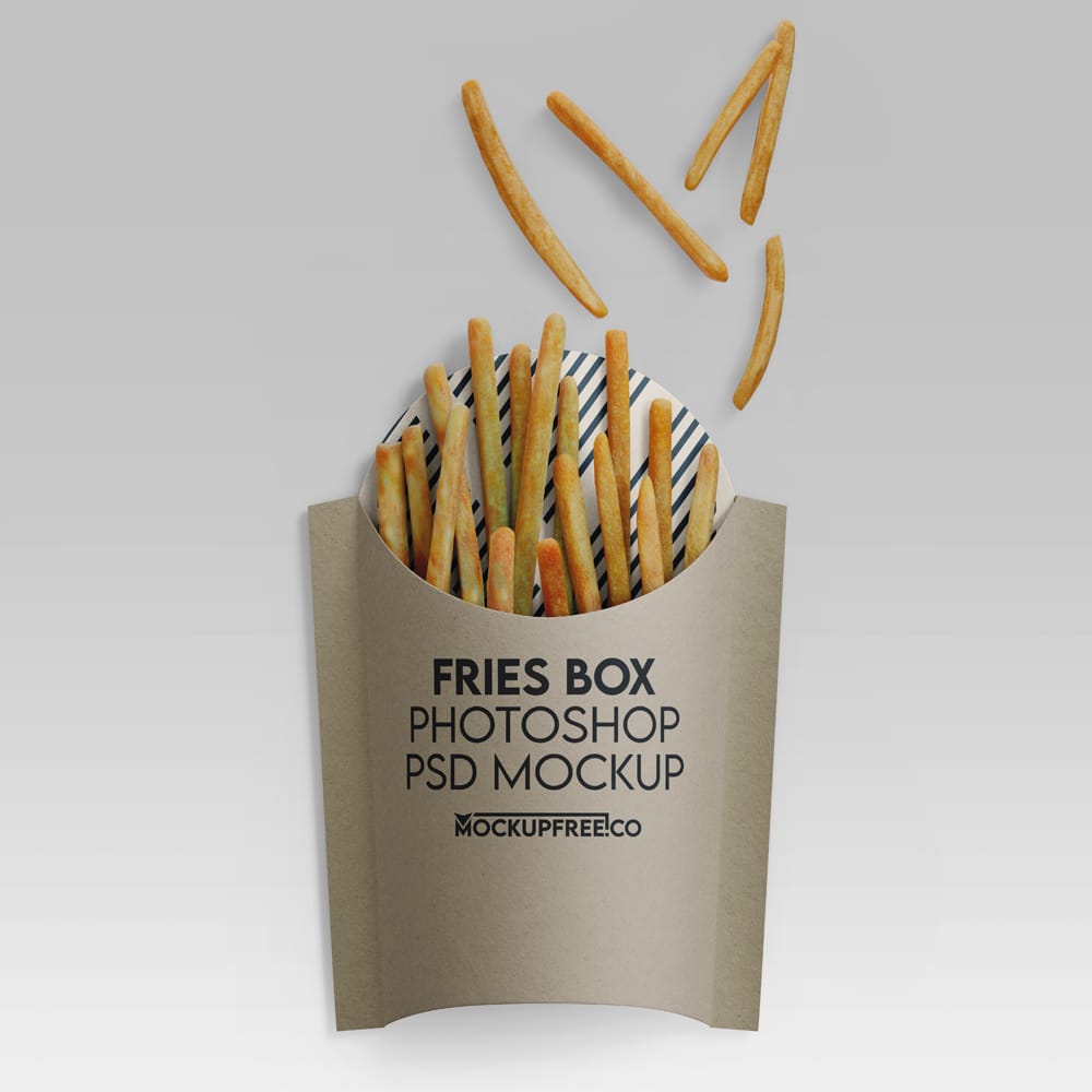 Free Fries Box Mockup PSD