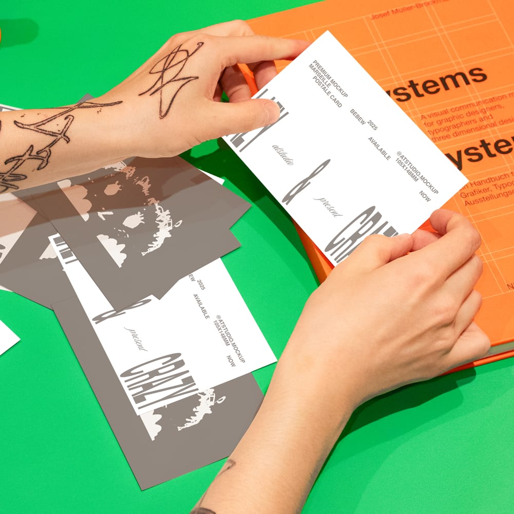 Free Hand-Held Postal Card Mockup PSD