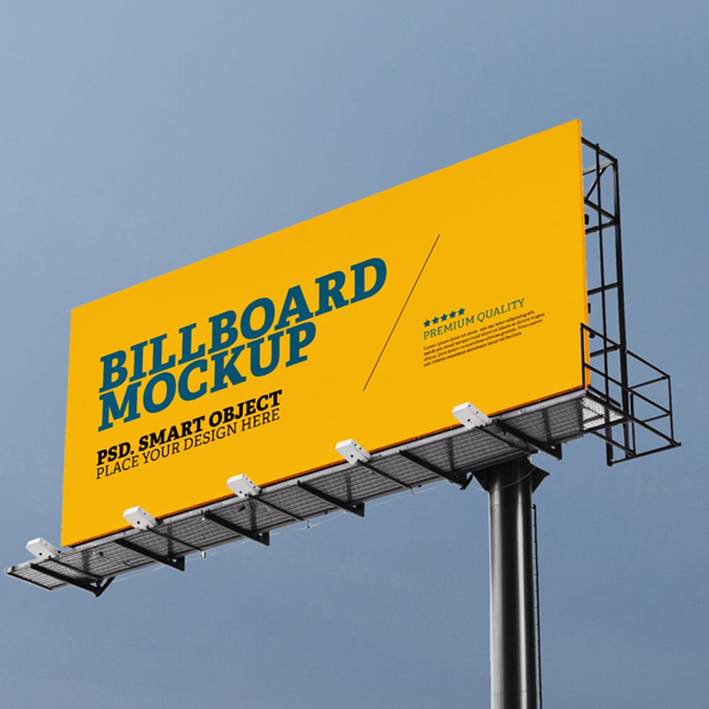 Free Landscape Outdoor Billboard Mockup PSD