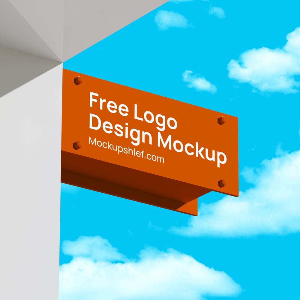 Free Logo Sign Board Mockup PSD
