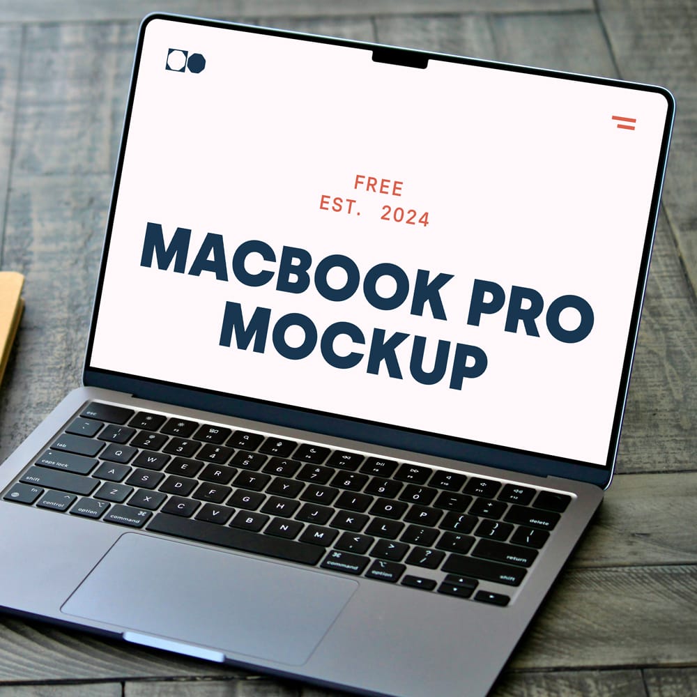 Free MacBook Pro M4 Mockup PSD