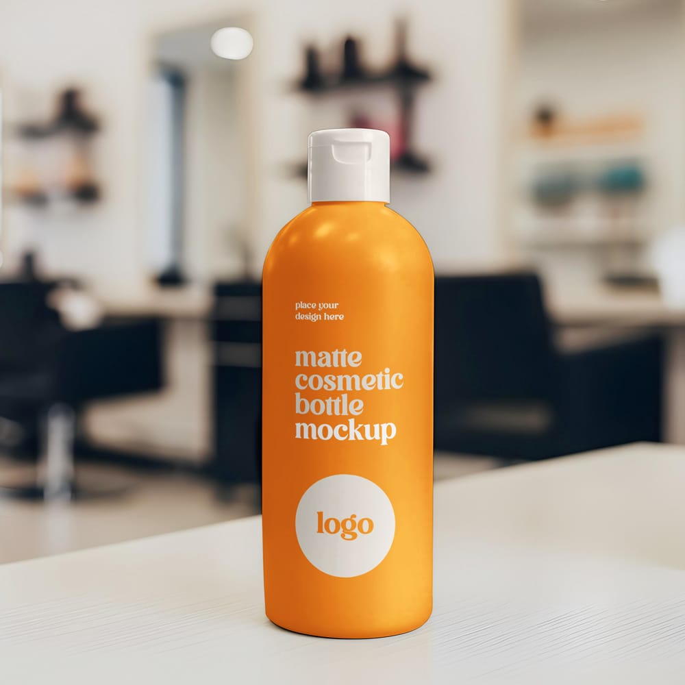 Free Matte Cosmetic Bottle Mockup PSD
