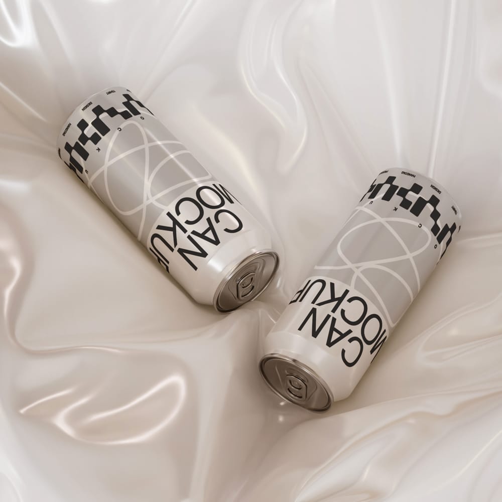 Free Minimalist Aluminum Soda Can Mockup PSD