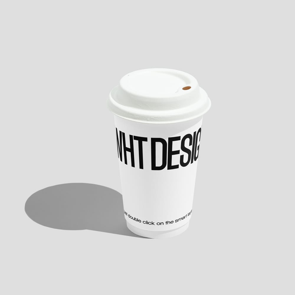 Free Minimalist Disposable Coffee Cup Mockup PSD