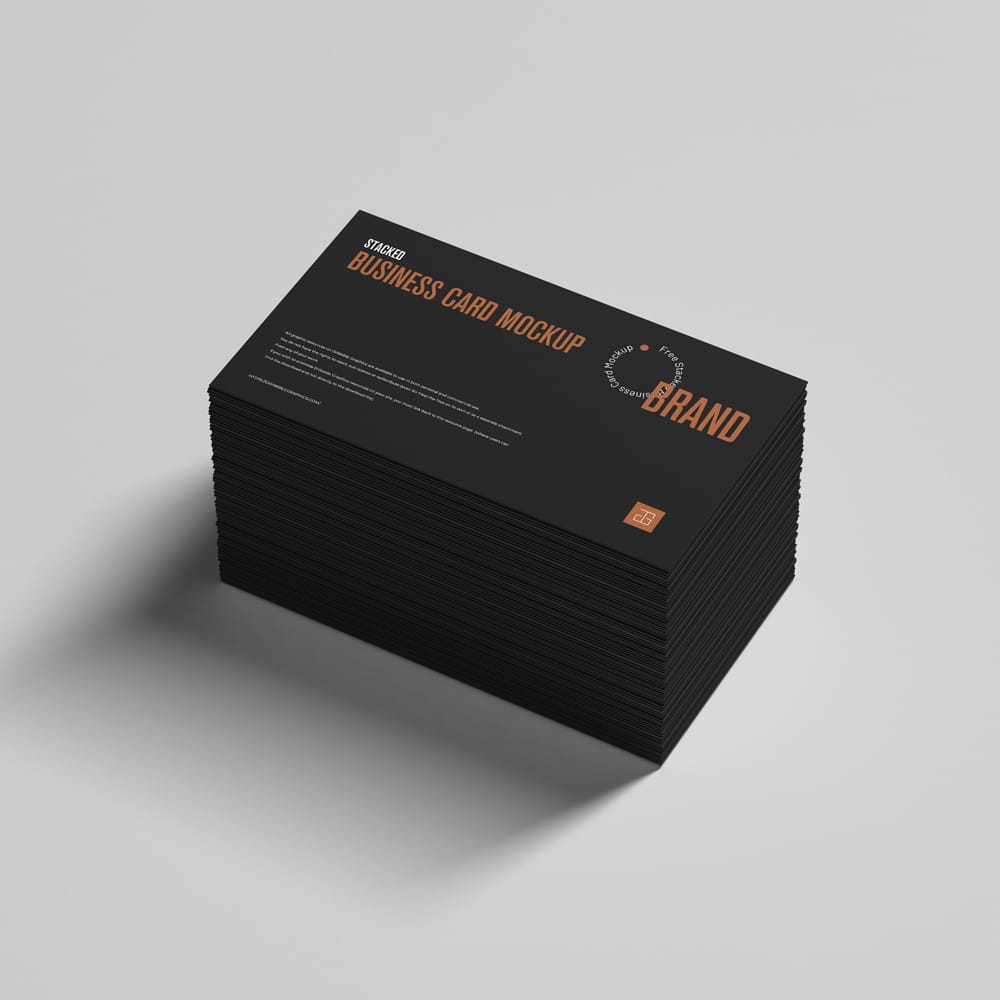 Free Minimalist Stacked Business Card Mockup PSD