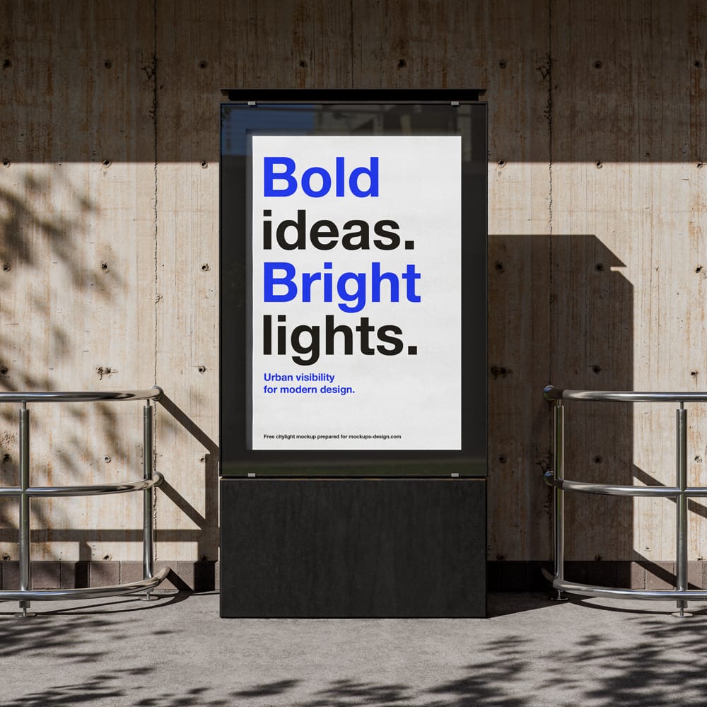 Free Modern Citylight Poster Mockup PSD