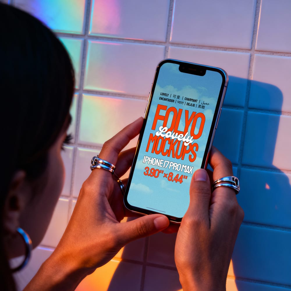 Free Modern Hand Holding iPhone Mockup PSD