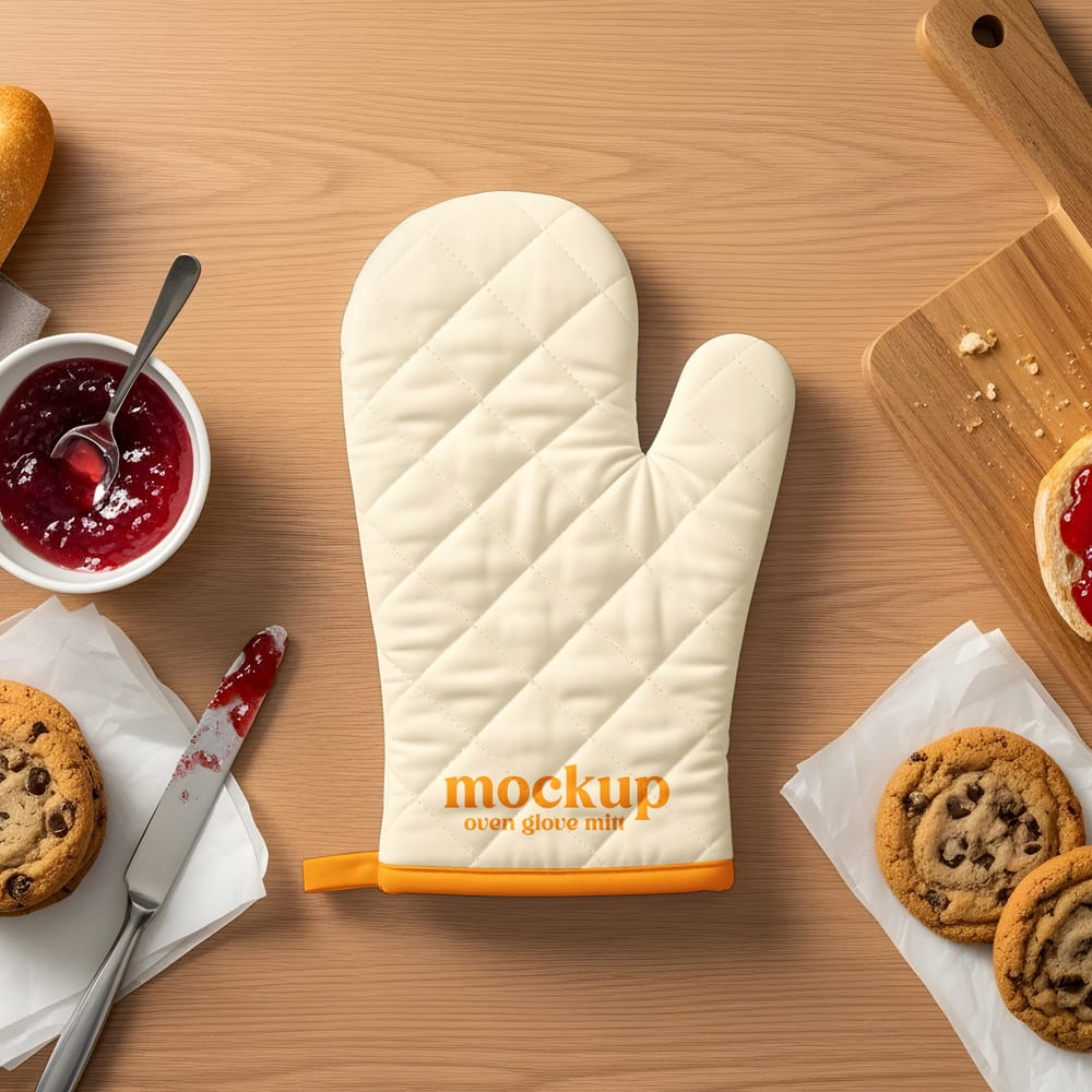 Free Oven Glove Mitt Mockup PSD
