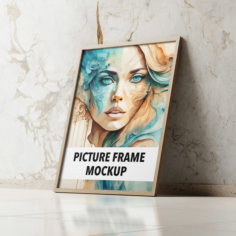 Free Perspective Picture Frame Mockup PSD