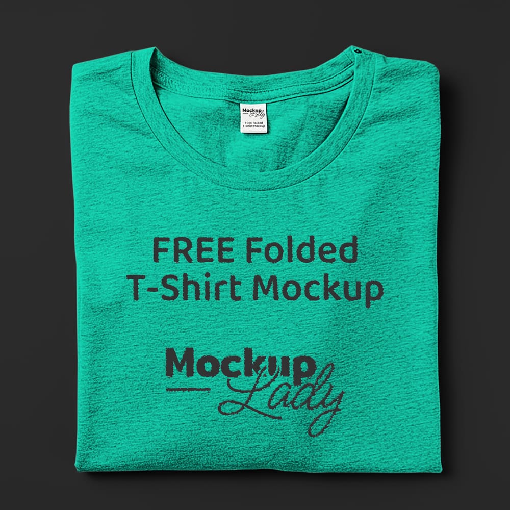 Free Photorealistic Folded T-Shirt Mockup PSD