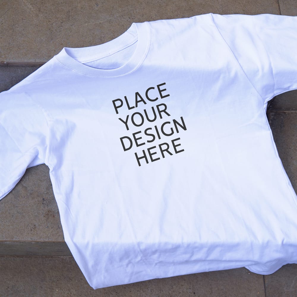 Free Photorealistic White T-Shirt Mockup PSD