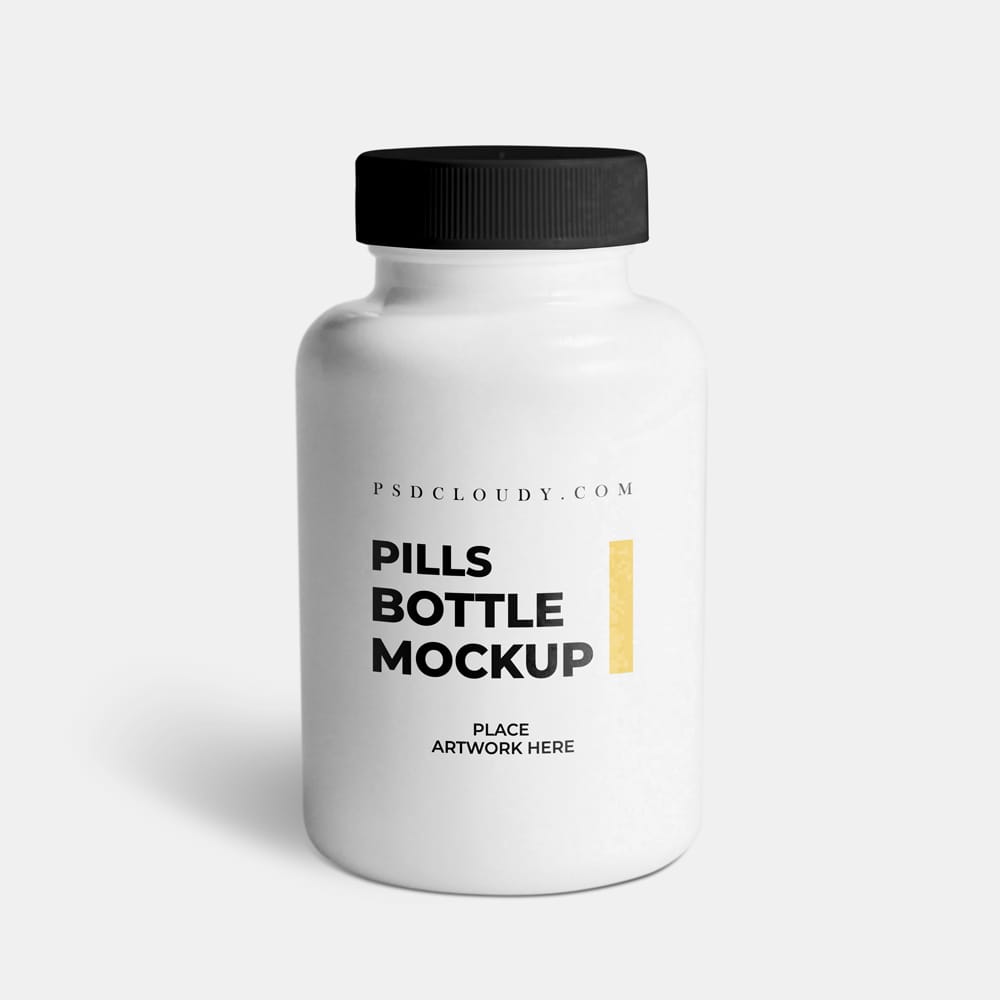Free Pills Bottle Mockup PSD