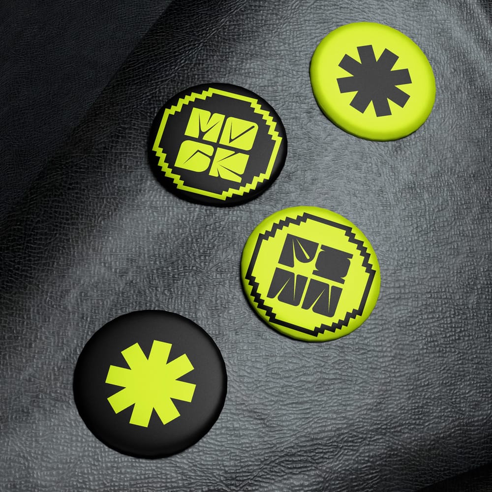 Free Pin Badge on Jacket Mockup PSD