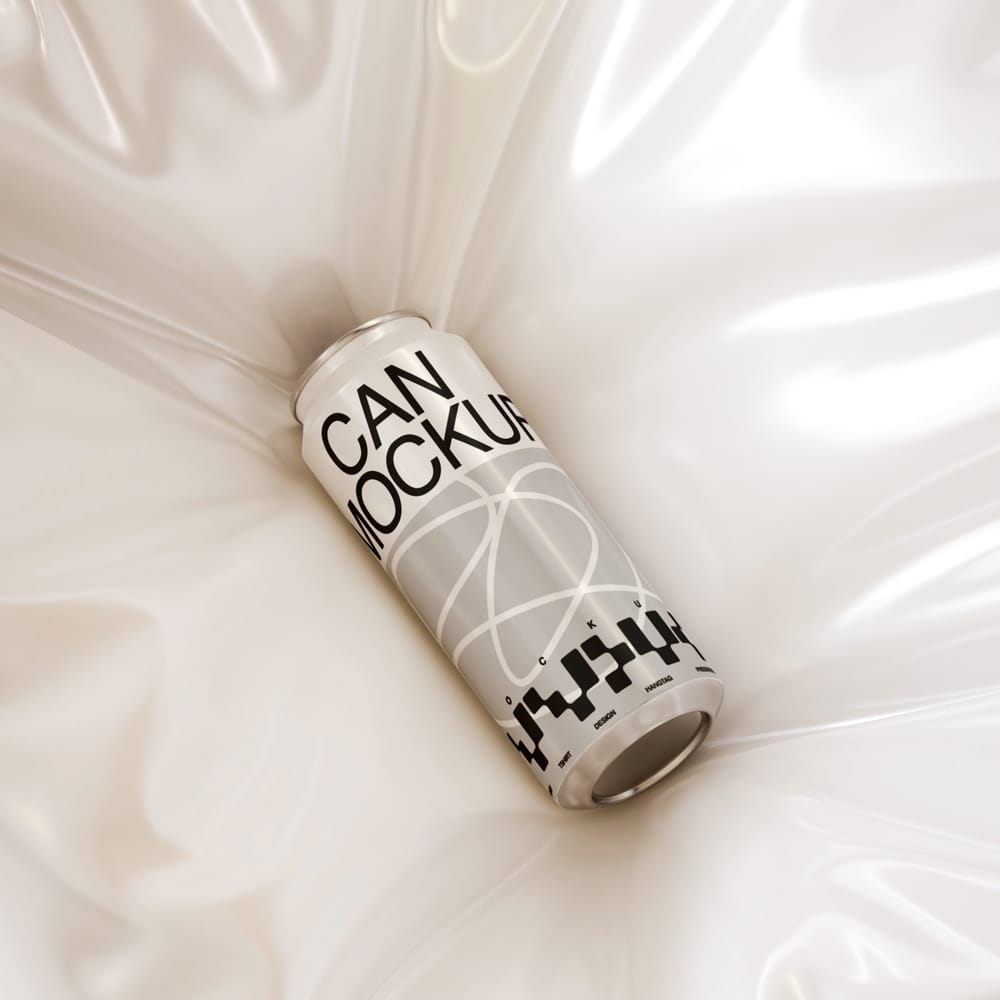 Free Realistic Energy Drink Can Mockup PSD