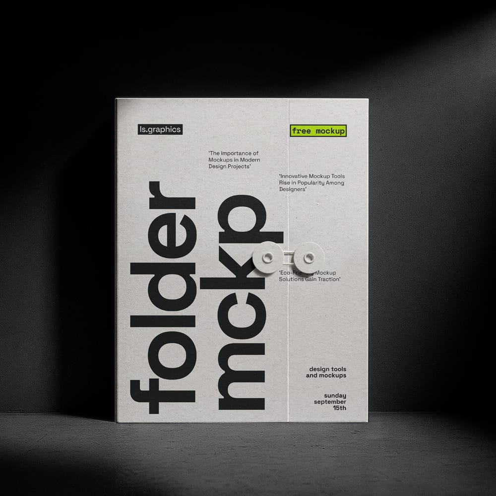 Free Realistic Paper Folder Mockup PSD