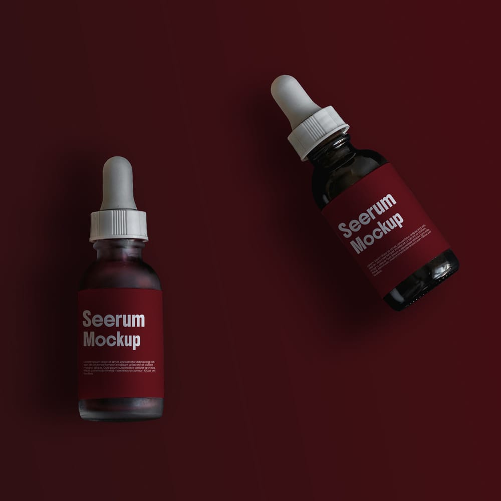 Free Realistic Serum Bottle Mockup PSD