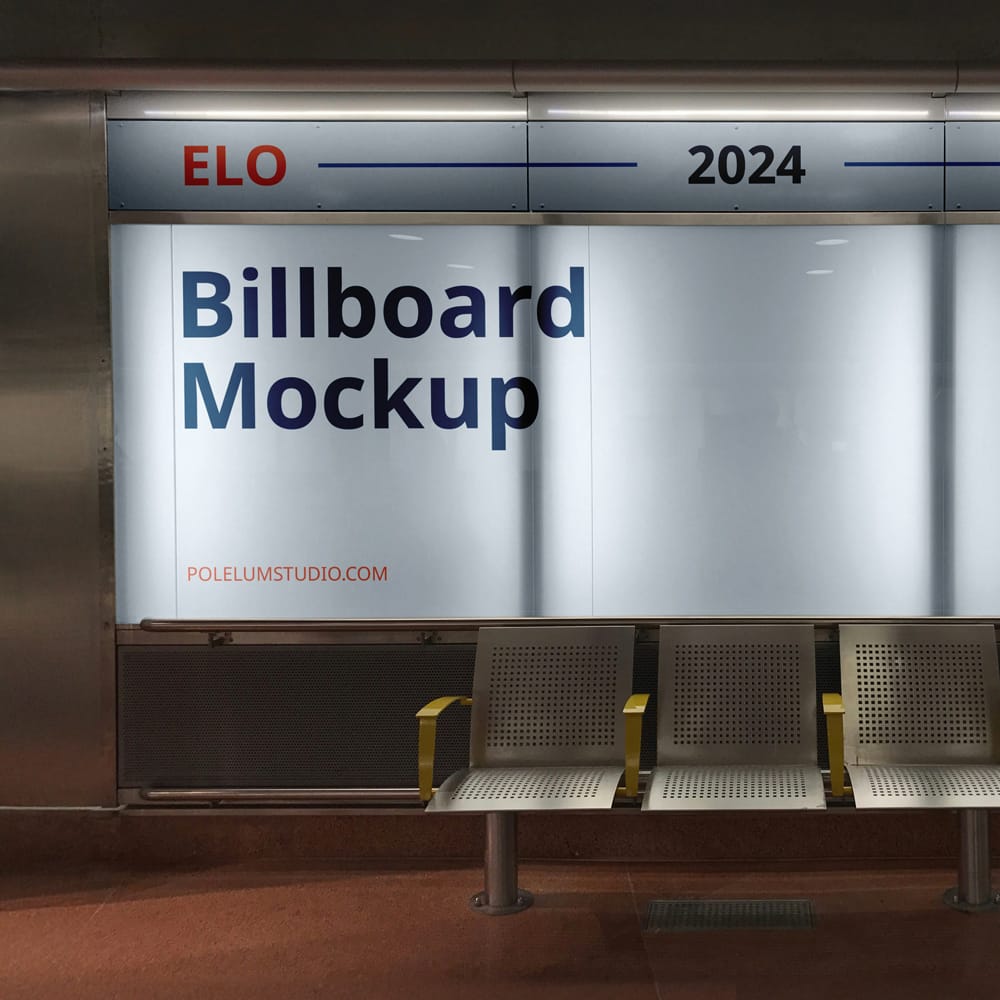 Free Realistic Subway Billboard Mockup PSD
