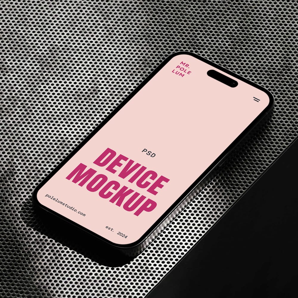 Free Realistic iPhone 16 Pro Mockup PSD