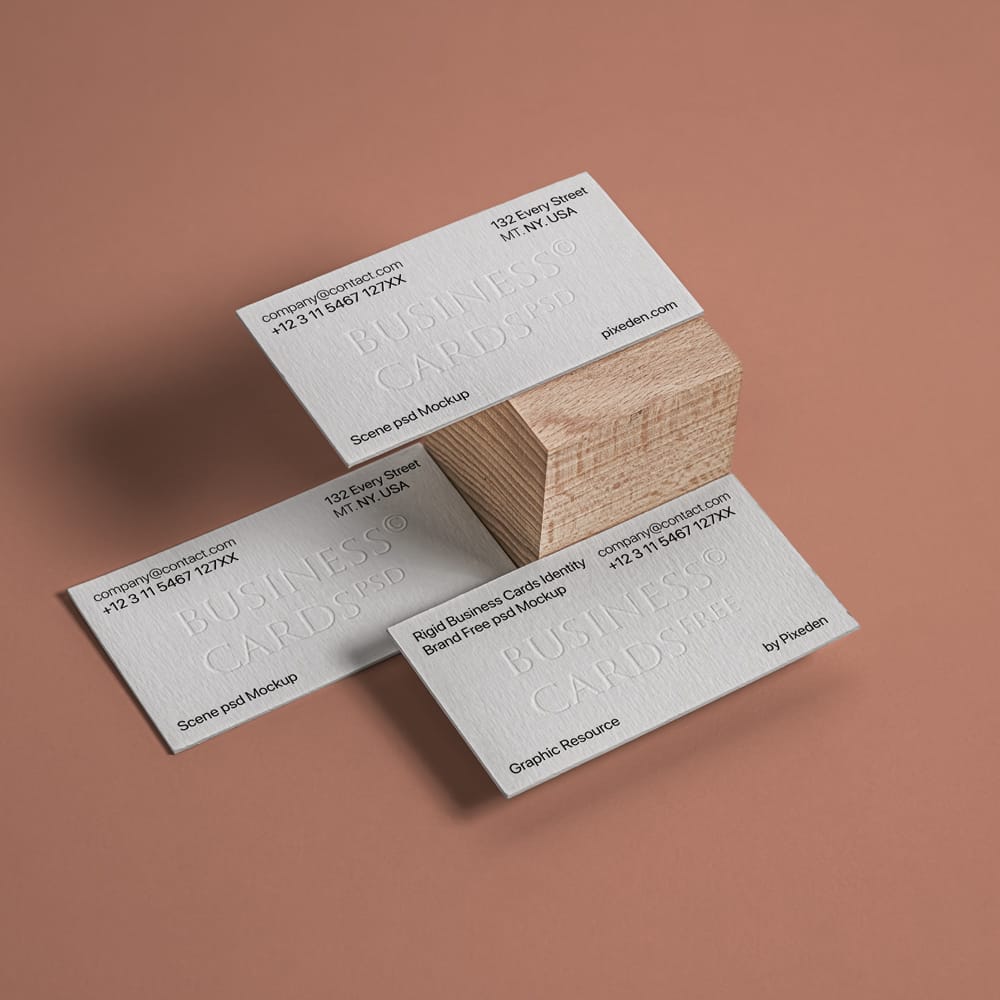 Free Rigid Business Cards Identity Brand Mockup PSD