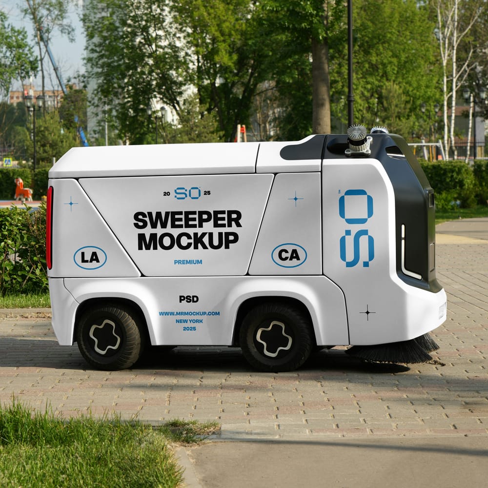 Free Road Sweeper Mockup PSD