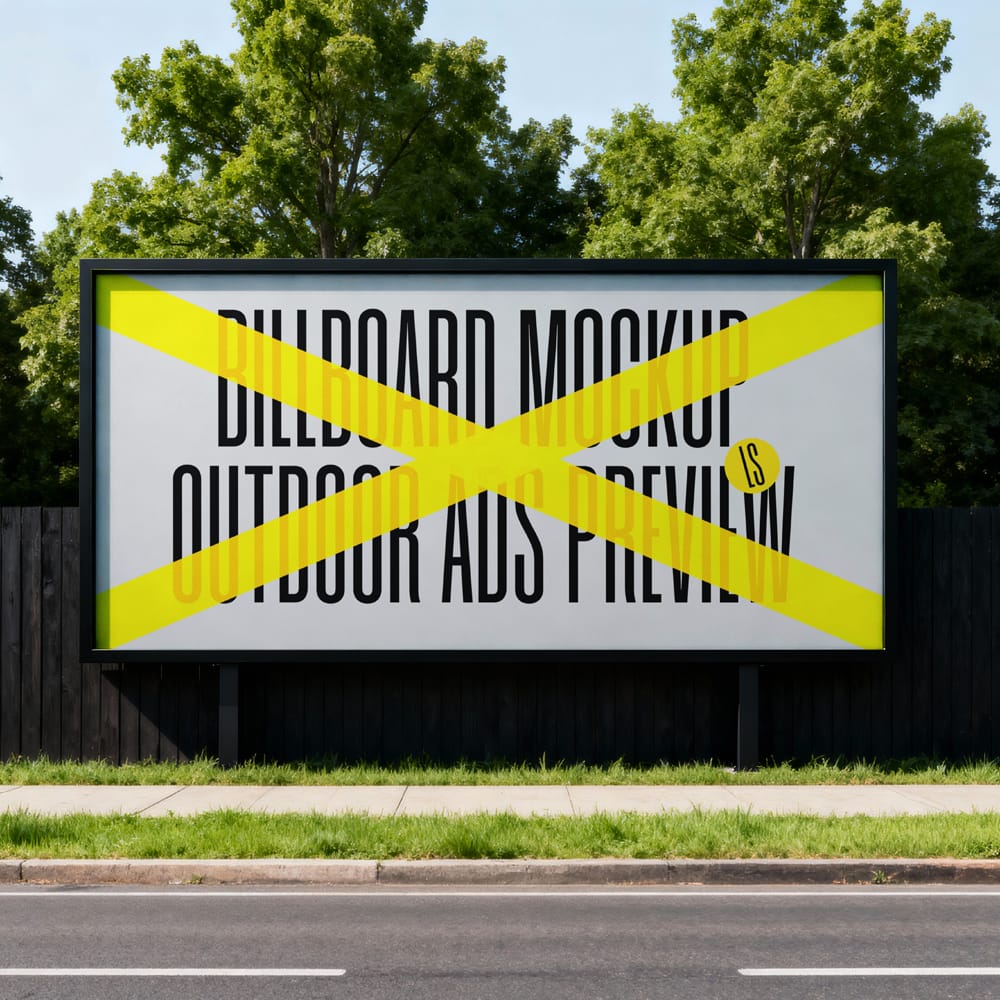 Free Roadside Outdoor Billboard Mockup PSD