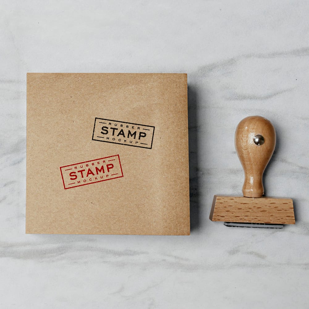 Free Rubber Stamp Mockup Template PSD