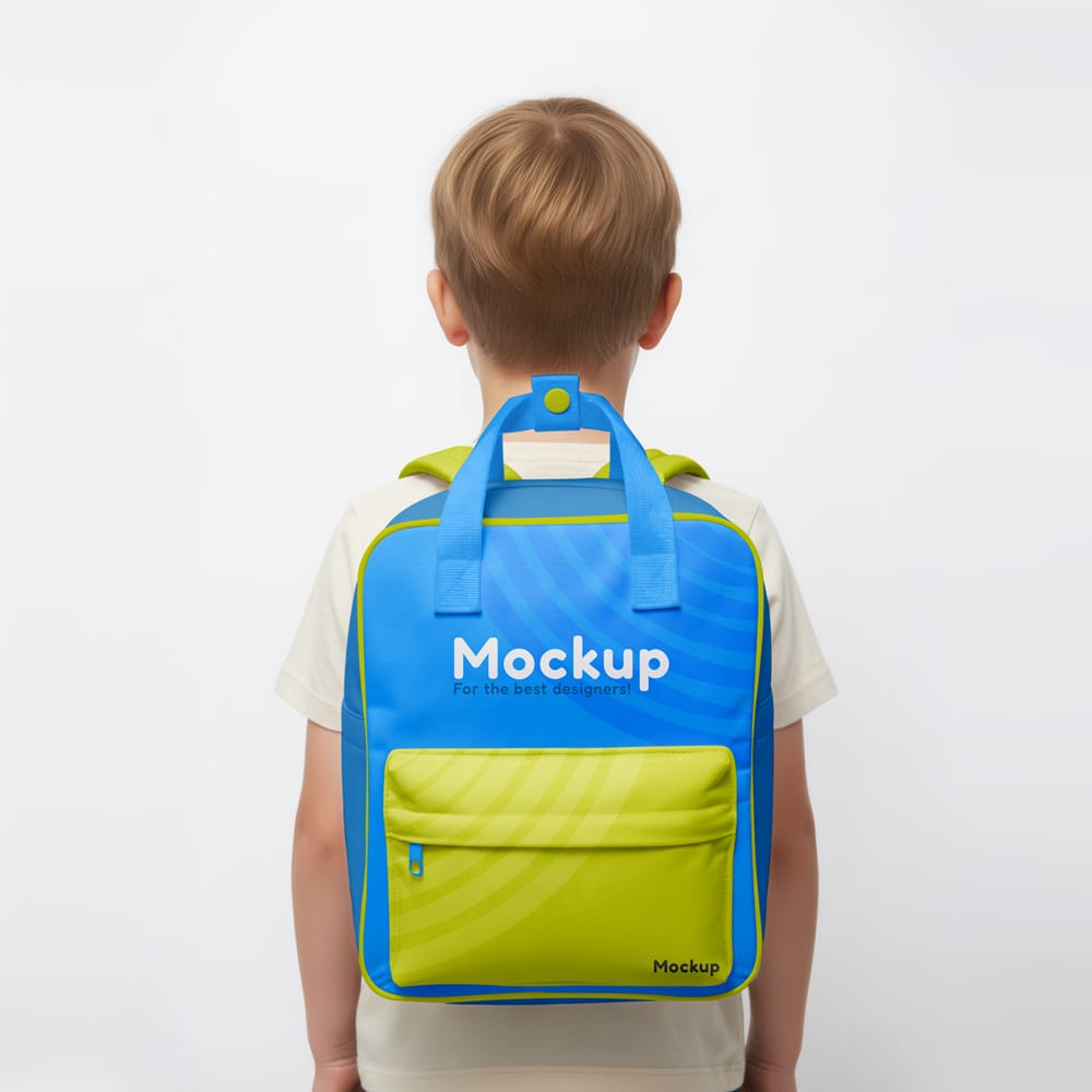 Free School Backpack Mockup Template PSD