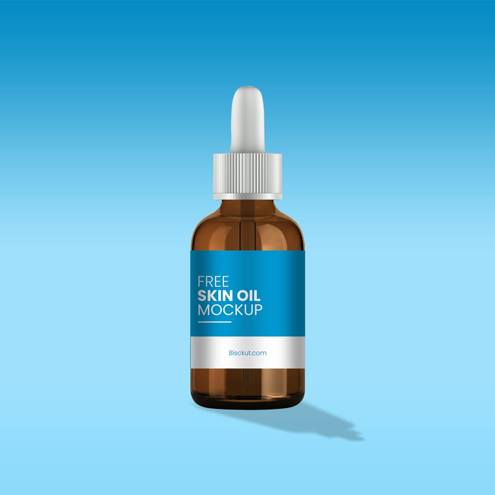 Free Serum Oil Bottle Mockup PSD