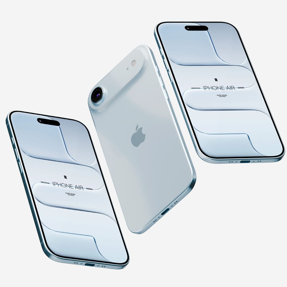 Free Sleek Floating iPhone Air Mockup PSD