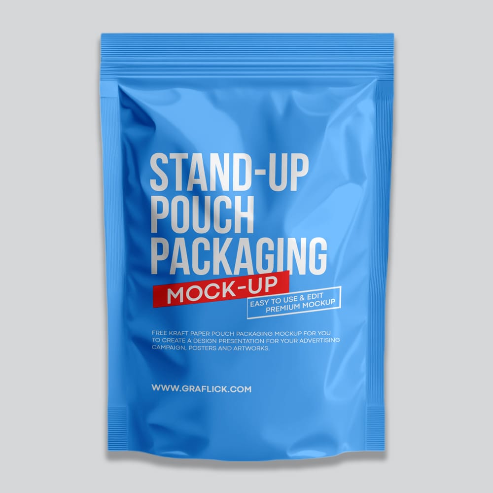 Free Stand Up Spouted Doypack Pouch Mockup PSD