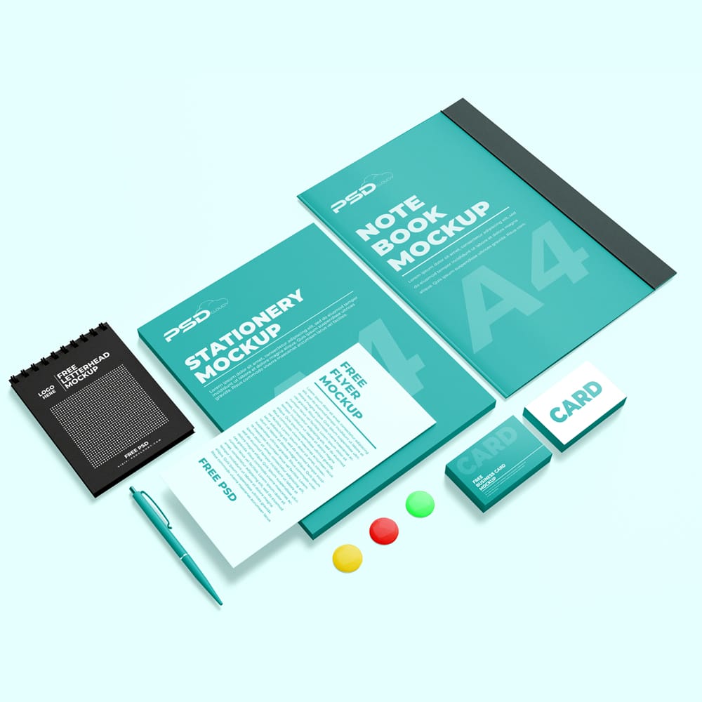 Free Stationery Branding Mockup PSD