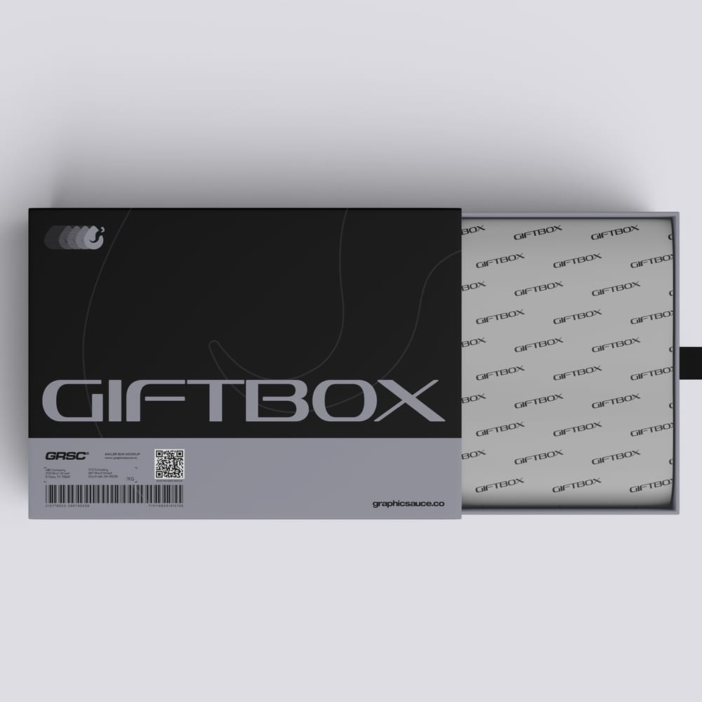 Free Top View Gift Box Mockup PSD