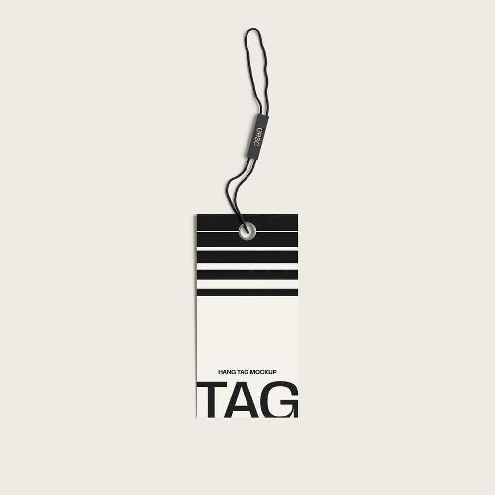 Free Top View Hang Tag Mockup PSD