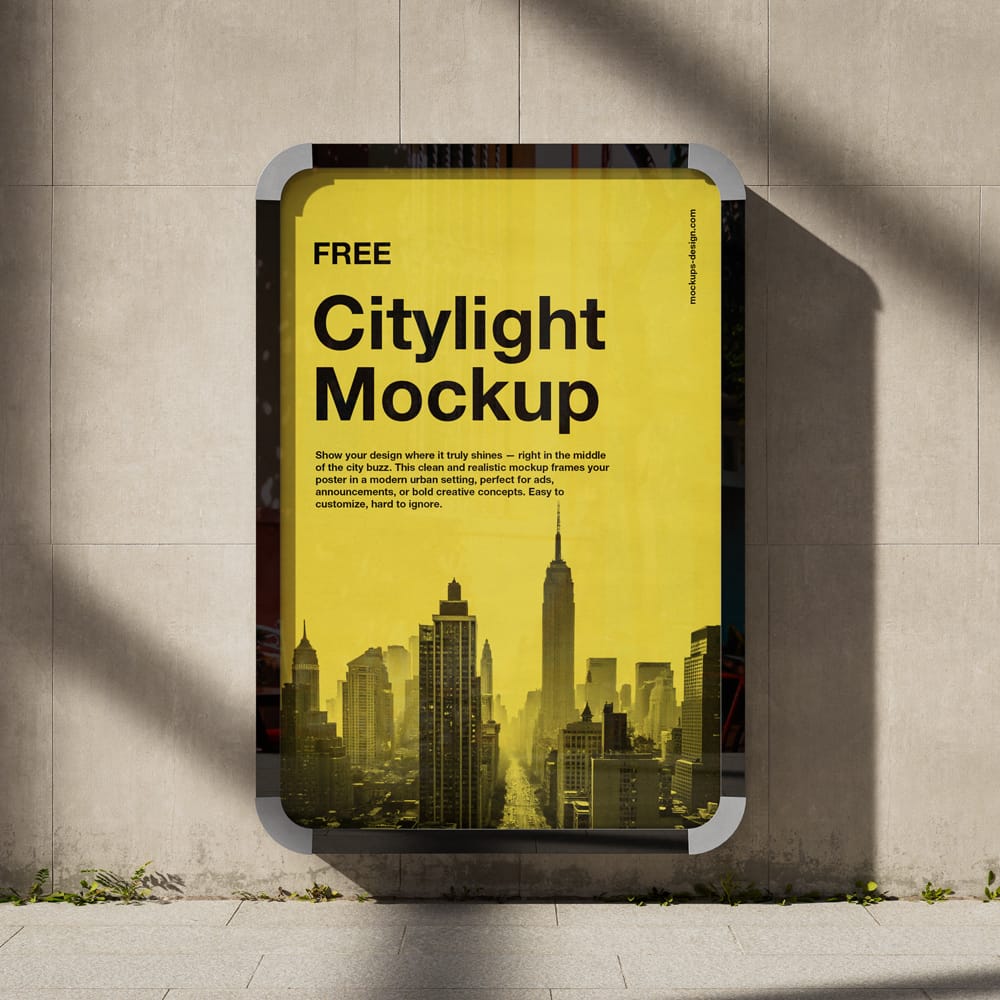 Free Urban Citylight Mockup PSD