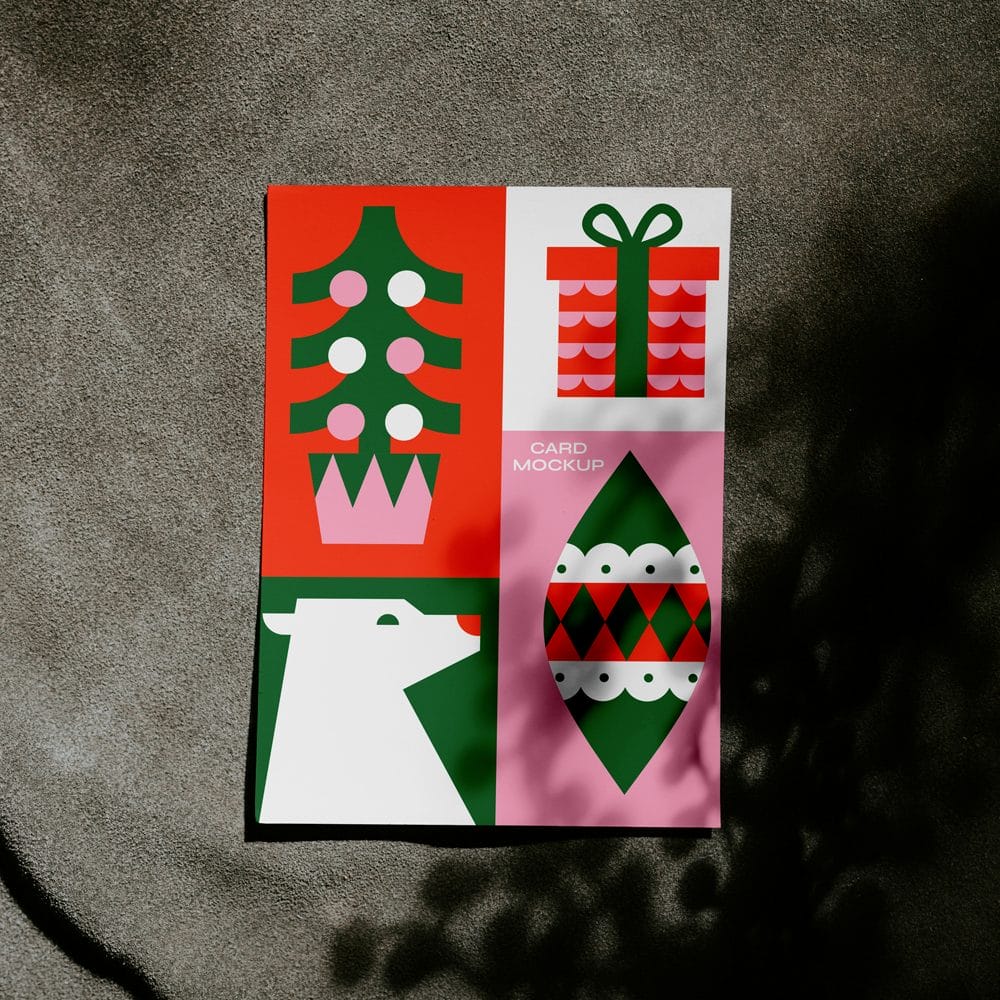Free Winter Holiday Card Mockup PSD